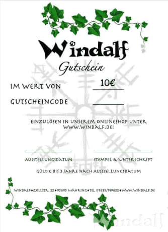 WINDALF Windalf GESCHENKGUTSCHEIN im Wert von € 10 - Windalf.de