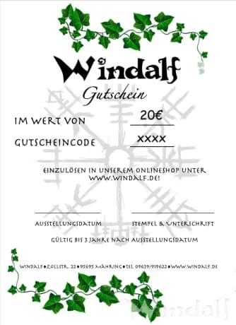 WINDALF Windalf GESCHENKGUTSCHEIN im Wert von € 20 - Windalf.de
