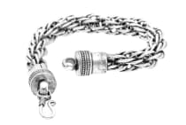 WINDALF Wikinger Damen Armkette AKINA 23 cm Flechtmuster Freundschafts Armband Handarbeit Metall - Windalf.de