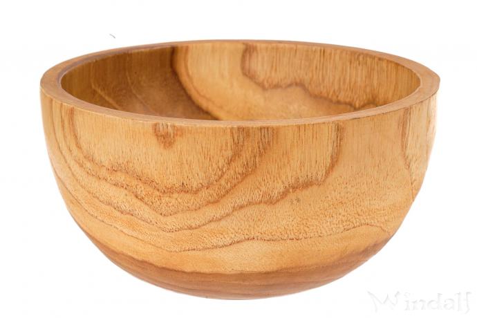WINDALF Natur Teakholzschale EWAN Ø 16.5 cm Schmuckschale Dekoschale Handarbeit aus Holz - Windalf.de