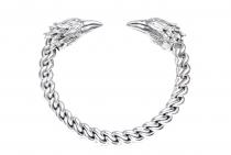 WINDALF Wikinger Frauen Armreif RAVONA &Oslash; 5.5 cm Hugin & Munin Odins Raben Handarbeit Silber - Windalf.de