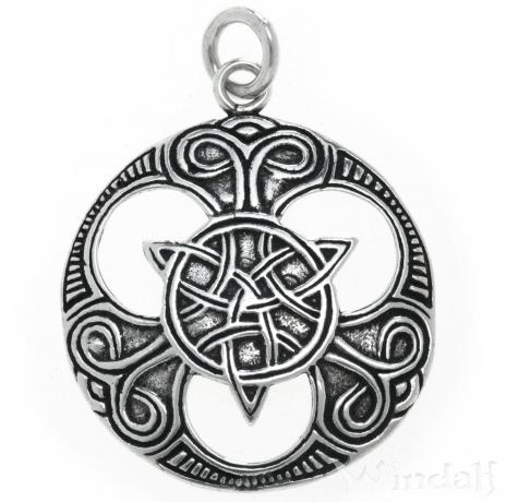 WINDALF Nordischer Schmuck Anhänger BALDIRA Ø 3.6 cm Triade Keltische Knoten Celtic-Schmuck Silber - Windalf.de