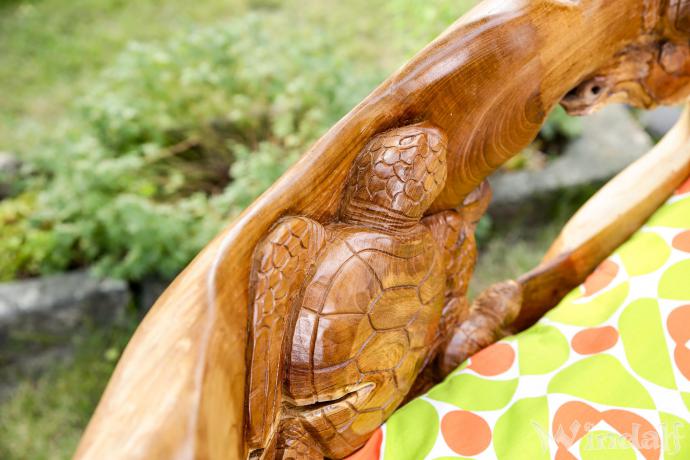 Sitzbank mit 5 Schildkröten ~ ELANOR ~ 157 cm - Große Küchenbank