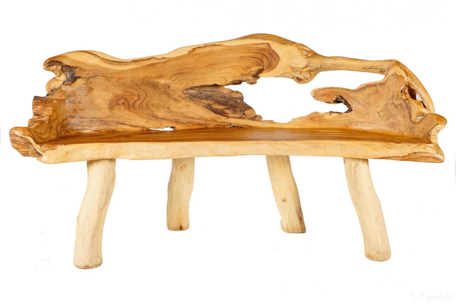 WINDALF Rustikale Küchen Sitzbank ALANOR 162 cm Natur Gartenbank