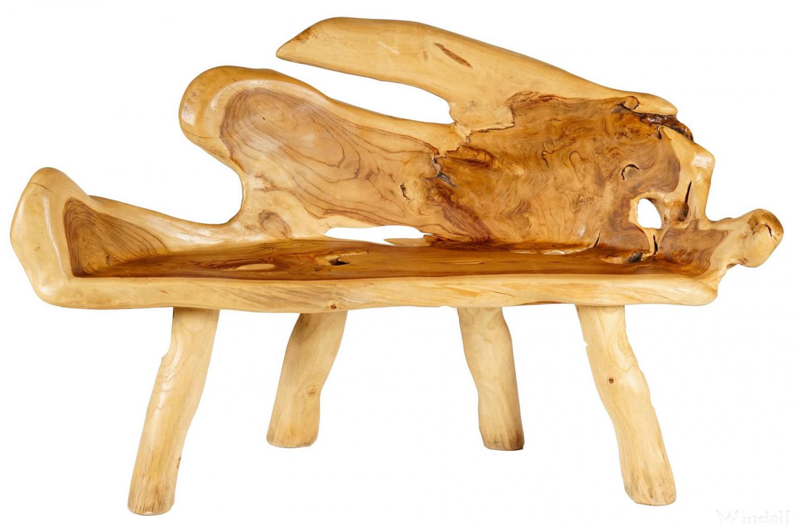 WINDALF Rustikale Sitzbank VANA TARI 140 cm Natur Holzbank Handarbeit