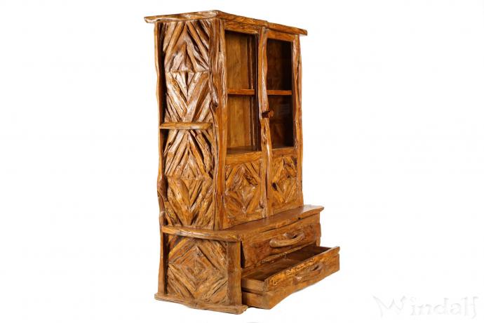 WINDALF Große Rustikale Vitrine ALVIO 150 cm Glasschrank Buffetschrank Handarbeit aus Teakholz WINDALF Große Rustikale Vitrine ALVIO 150 cm Glasschrank Buffetschrank Handarbeit aus Teakholz - Windalf.de