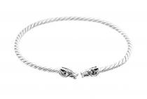 WINDALF Frauen Torques THORA &Oslash; 13.5 cm Vikings Drachen Halsschmuck Handarbeit Silber - Windalf.de