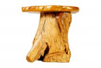 WINDALF Kleiner Rustikaler Beistelltisch FINDUILAS 54 cm Natur Holzhocker Handarbeit aus Wurzelholz - Windalf.de