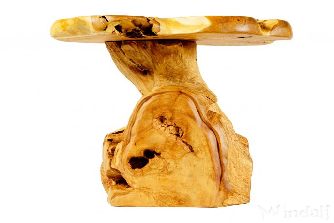 WINDALF Hoher Natur Balkontisch AMLACH 84 cm Unikat Rustikaler Holztisch Handarbeit Wurzelholz - Windalf.de