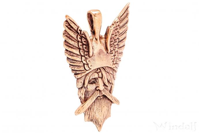 WINDALF Wikinger Schmuck Anhänger ODIN 4.4 cm Vikings Vintage Bronze - Windalf.de