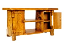 WINDALF Rustikale TV-Kommode ROONY 91 cm Kleines Natur Lowboard Handarbeit aus Teakholz WINDALF Rustikale TV-Kommode ROONY 91 cm Kleines Natur Lowboard Handarbeit aus Teakholz - Windalf.de