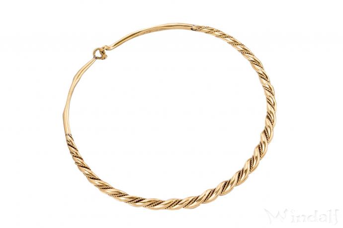 WINDALF Großer Männer Halsreif RÜGEN Ø 16 cm Wikinger Halsschmuck XL König Blauzahn Handarbeit Bronze - Windalf.de