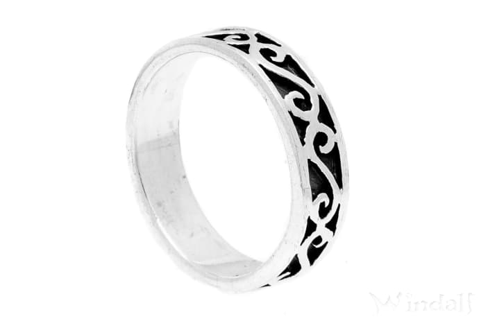 WINDALF Celtic Band-Ring LUZIANA 4 mm Ornamentik Stapelring Silber WINDALF Celtic Band-Ring LUZIANA 4 mm Ornamentik Stapelring Silber - Windalf.de