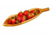 WINDALF Natur Obstschale MARINELA 37 cm  Lange Teakholzschale Handarbeit Holz - Windalf.de