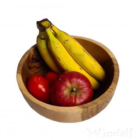 WINDALF Kleine Natur Holzschale SANJA Ø 15 cm Nuss& Snackschale Schlüsselschale Handarbeit aus Teakholz - Windalf.de