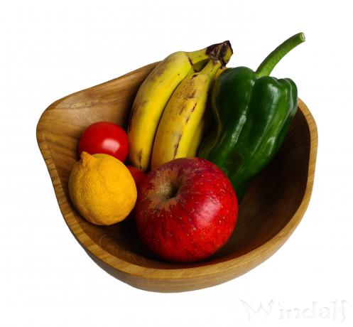 WINDALF Natur Holzschale BOOTHIA Ø 20 cm Snack& Müslischale Handarbeit aus Teakholz - Windalf.de