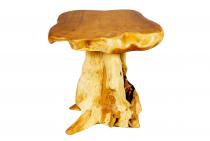 WINDALF Rustikaler Beistelltisch Lyn WINWOOD 53 cm Natur Teakholztisch Handarbeit aus Wurzelholz - Windalf.de