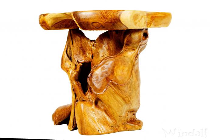 WINDALF Rustikaler Beistelltisch PEREGRINE 53 cm Bauernhaus Ziertisch Handarbeit aus Wurzelholz - Windalf.de