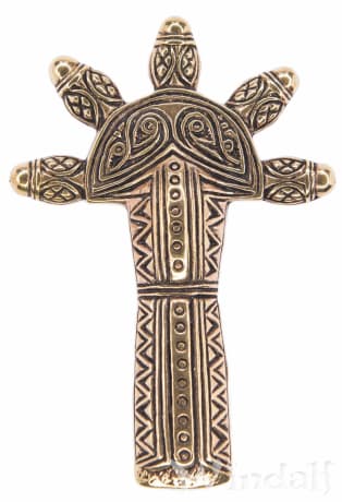 WINDALF Große Germanen Fibel ANSGAR 8 cm Mittelalter-Schmuck Bronze - Windalf.de