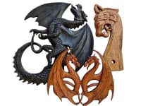 3er Wanddeko Set ~ MAJA ~ Holzbilder - 2. Wahl Artikel - Handarbeit aus Holz - Windalf.de