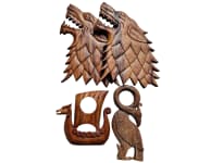 4er Wanddeko Set ~ DARIAN ~ Holzbilder - 2. Wahl Artikel - Handarbeit aus Holz - Windalf.de