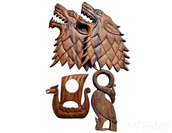 4er Wanddeko Set ~ DARIAN ~ Holzbilder - 2. Wahl Artikel - Handarbeit aus Holz - Windalf.de