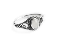 WINDALF Damen Ring MARA 10 mm Mondstein Zarte Spiralen Silber - Windalf.de