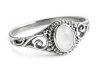 WINDALF Damen Ring MARA 10 mm Mondstein Zarte Spiralen Silber - Windalf.de