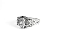 WINDALF Damen Ring MIA 10 mm Weißer Kristall Zarte Ornamentik Silber - Windalf.de