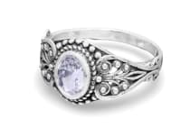 WINDALF Damen Ring MIA 10 mm Wei&szlig;er Kristall Zarte Ornamentik Silber - Windalf.de