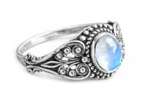 WINDALF Damen Ring MIA 10 mm Echter Mondstein Zarte Ornamentik Silber - Windalf.de