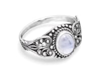 WINDALF Damen Ring MIA 10 mm Echter Mondstein Zarte Ornamentik Silber - Windalf.de