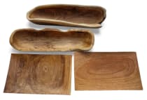 4er Holzdeko Set ~ AMARI ~ Sushischale - Holzschale - 2. Wahl Artikel - Handarbeit aus Holz - Windalf.de