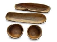 4er Holzdeko Set ~ BRENDA ~ Holzschale - 2. Wahl Artikel - Handarbeit aus Holz - Windalf.de