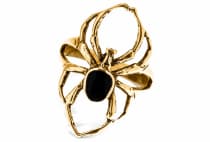 WINDALF Spinnen Ring SPY 26 mm Schwarzer Onyx Vintage Bronze - Windalf.de