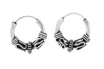 WINDALF Creolen TURIN &Oslash; 14 mm Vintage Ohrringe Handarbeit Silber - Windalf.de