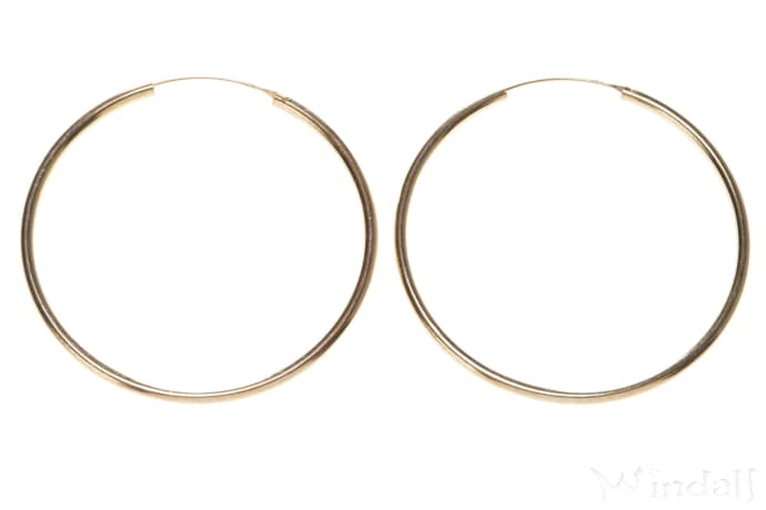 WINDALF Gro&szlig;e Vergoldete Creolen SVANA 55 mm Klassisches Design Ohrringe Silber - Windalf.de