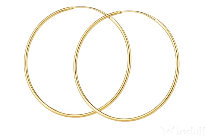 WINDALF Gro&szlig;e Vergoldete Creolen SVANA 55 mm Klassisches Design Ohrringe Silber - Windalf.de