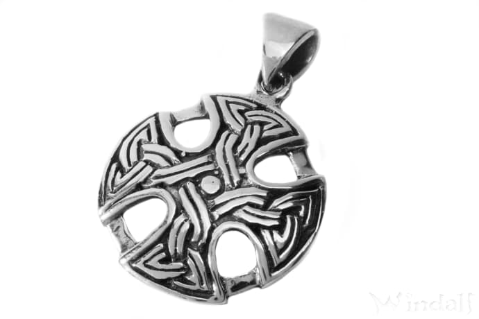 WINDALF Schmuck Anhänger ARIAN Ø 1.9 cm Keltisches Kreuz Silber - Windalf.de