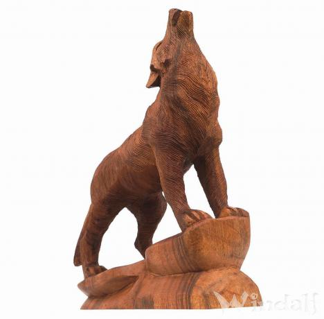 SANPON Wolf Statue Deko Modern Wolfshund Skulptur Tier Ornamente für Haus Geometrisch Handgeschnitzt Geschenk Harz Schwarz 26cm
